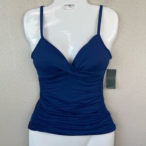 NWT Lauren Ralph Lauren Navy Blue Tankini Swim Top Size 6 or 10